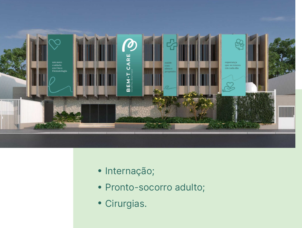 Modern hospital building front view